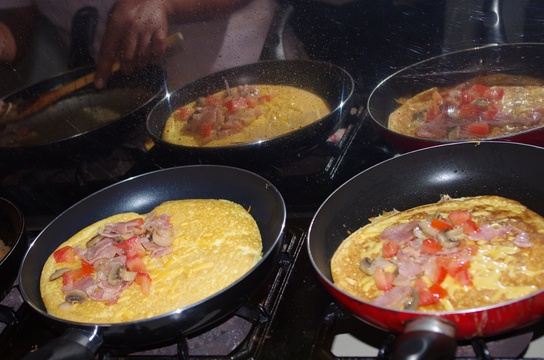 Omelette in the making